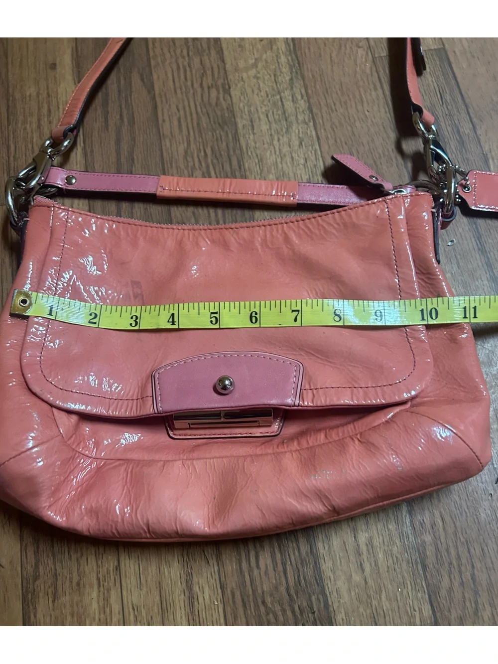 Coach Coral Pink Leather Shoulder Bag